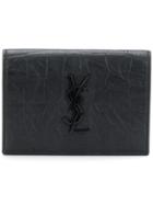 Saint Laurent Monogram Foldover Wallet - Black