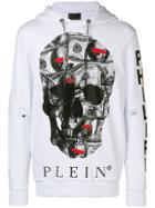 Philipp Plein Dollar Skull Print Hoodie - White