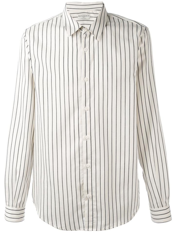 Éditions M.r - Vertical Striped Shirt - Men - Cotton - 40, Blue, Cotton