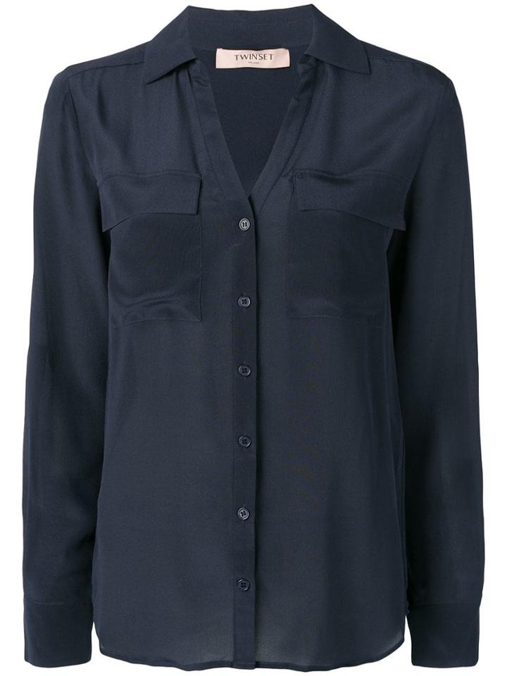 Twin-set Patch Pocket Shirt - Blue