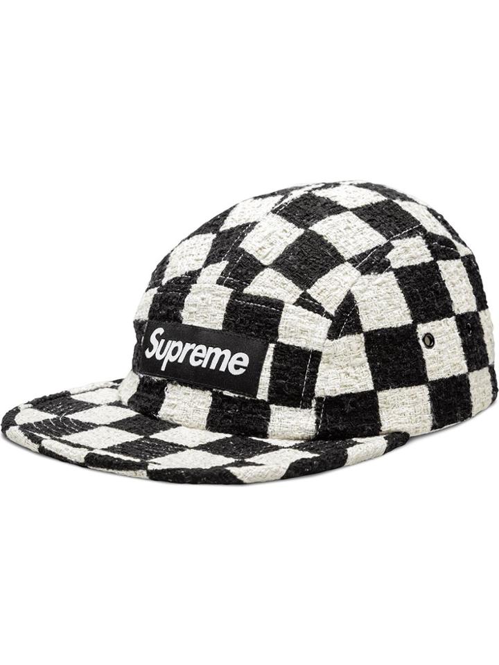 Supreme Checkered Camp Cap - Black