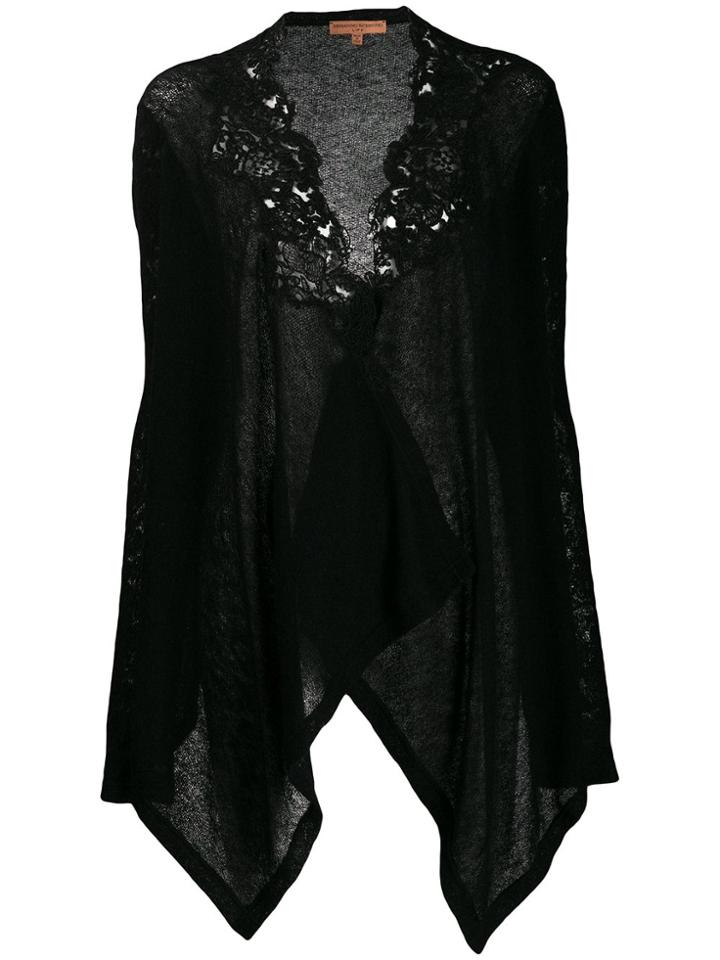 Ermanno Scervino Short Embroidered Cardigan - Black