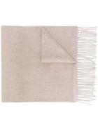 N.peal Fringed Knitted Scarf - Nude & Neutrals