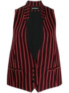 Ann Demeulemeester Striped Sleeveless Blazer - Red
