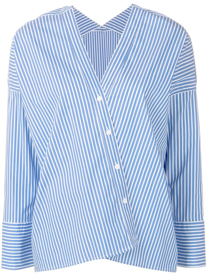 Steffen Schraut V-neck Striped Shirt - Blue