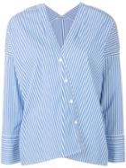 Steffen Schraut V-neck Striped Shirt - Blue