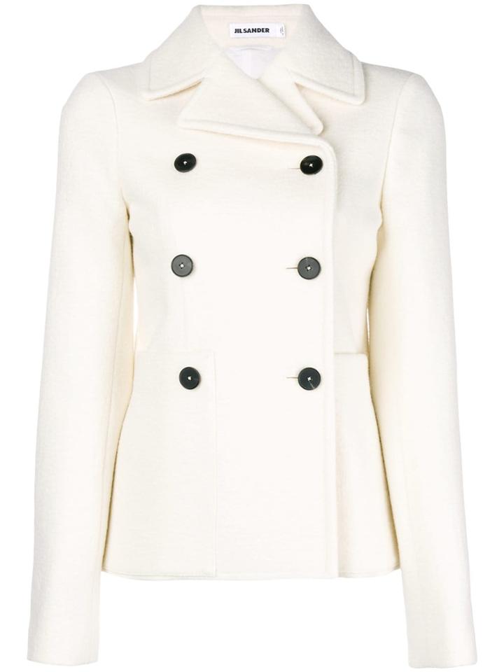 Jil Sander Double Breasted Fitted Jacket - White