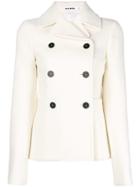 Jil Sander Double Breasted Fitted Jacket - White