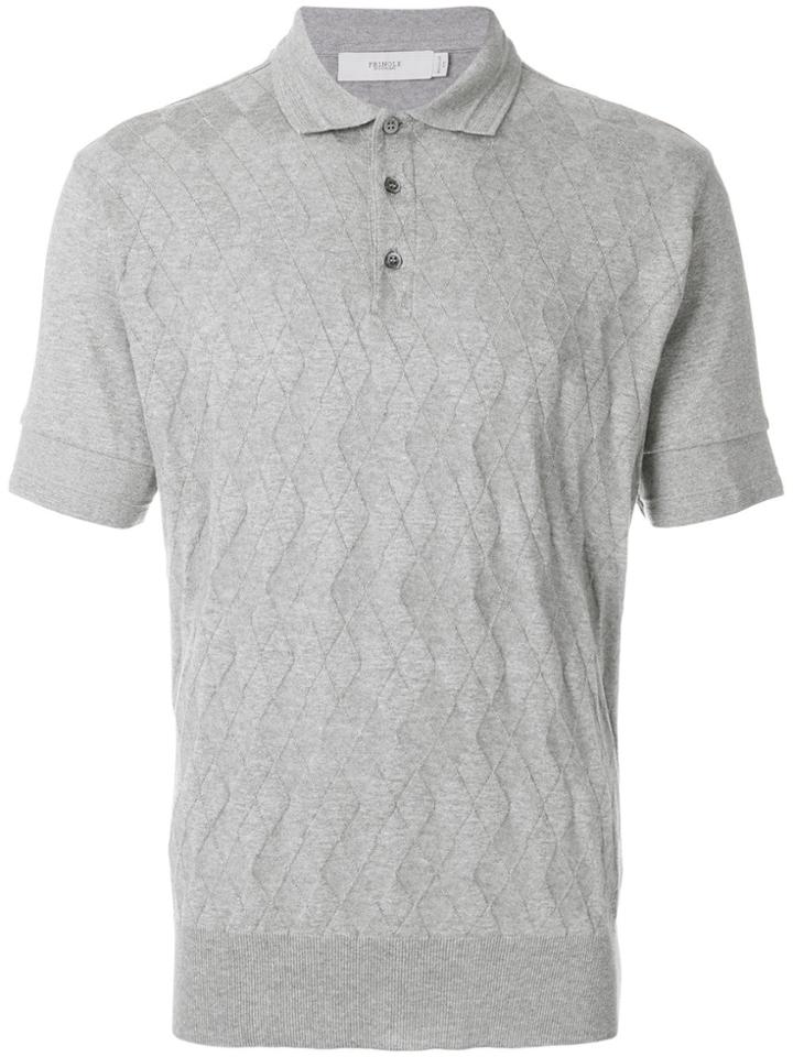 Pringle Of Scotland Argyle Pattern Polo Shirt - Grey