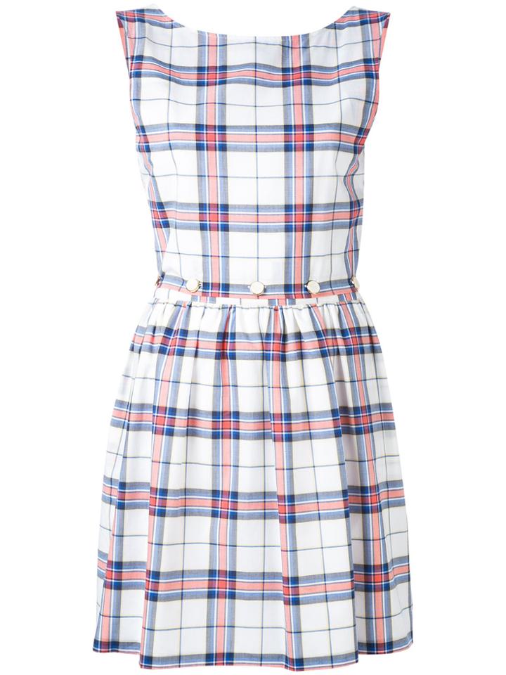 Maison Kitsuné Checked Flared Dress - White