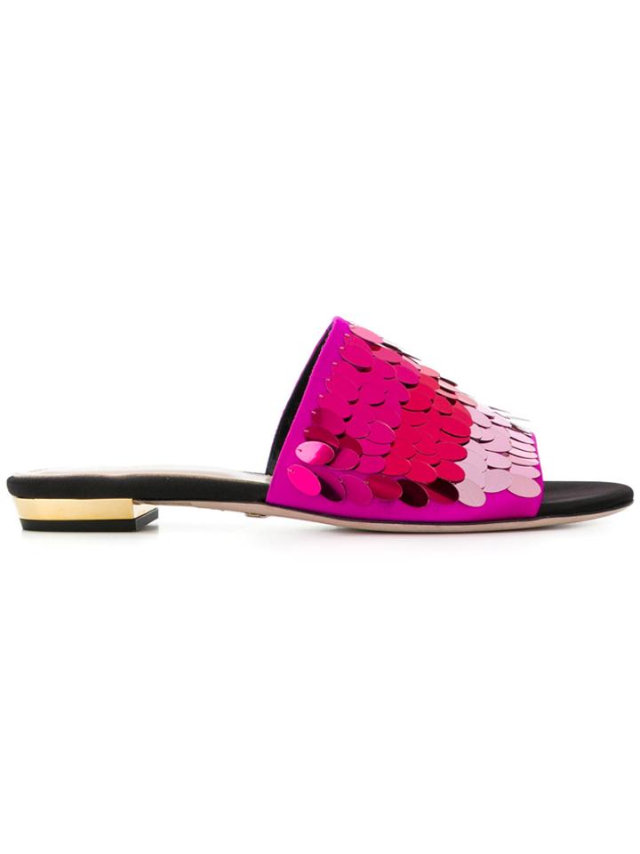 Sebastian Sequin Strap Sandals - Pink & Purple