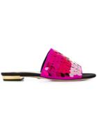 Sebastian Sequin Strap Sandals - Pink & Purple