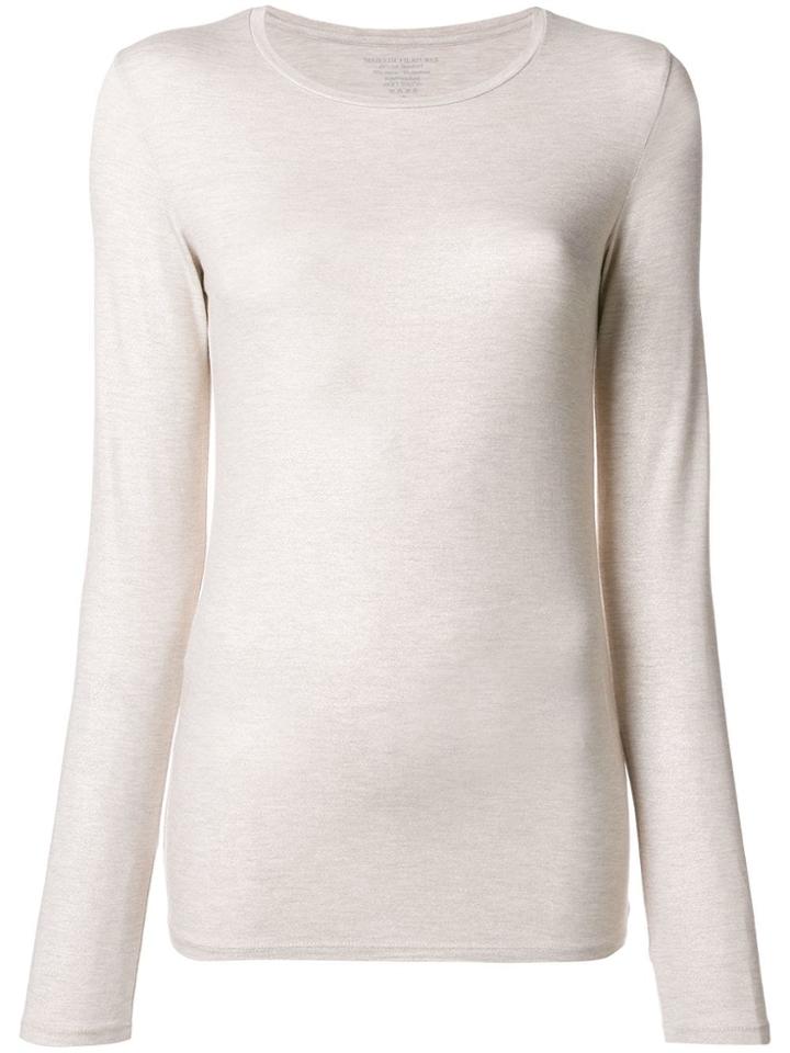 Majestic Filatures Lamé Long Sleeve Top - Nude & Neutrals