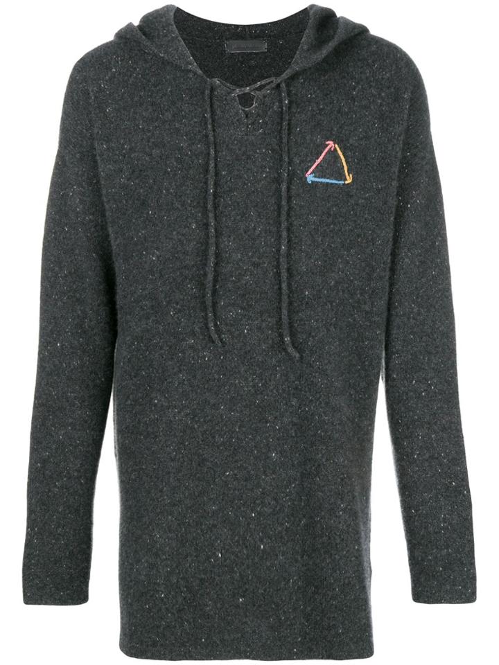 The Elder Statesman Hooded Knit Jumper - Grey