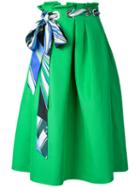 Emilio Pucci Bow Detail Skirt, Women's, Size: 40, Green, Silk/cotton