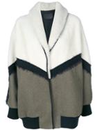Drome - Oversized Bomber-style Coat - Women - Lamb Skin/polyamide/acetate/wool - S, White, Lamb Skin/polyamide/acetate/wool