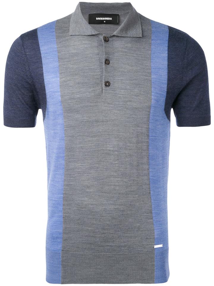 Dsquared2 Colour Block Polo - Blue