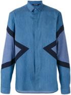 Neil Barrett - Symmetric Triangular Print Shirt - Men - Silk/cotton/polyester - 41, Blue, Silk/cotton/polyester