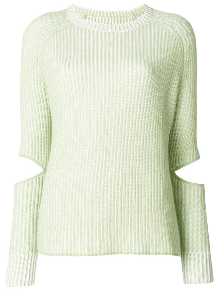 Zoe Jordan Cut-out Ribbed Jumper - Green