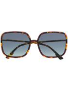 Dior Eyewear Tortoiseshell Square Frame Sunglasses - Brown