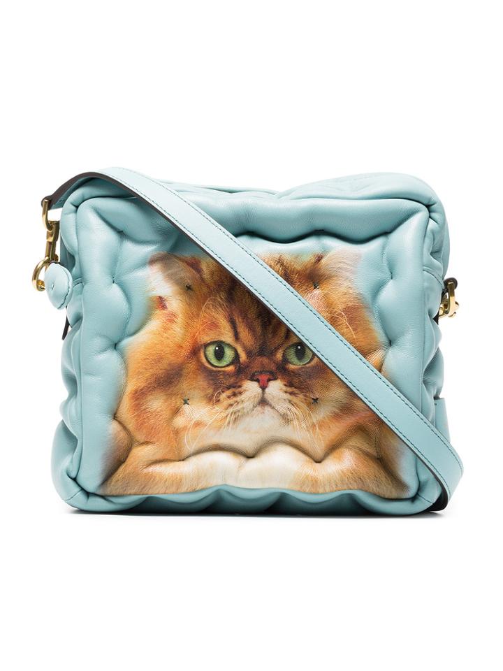 Anya Hindmarch Blue Cat Chubby Cube Leather Bag