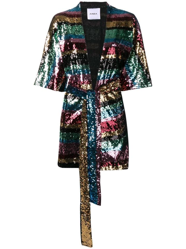 Ainea Embellished Kimono Jacket - Purple