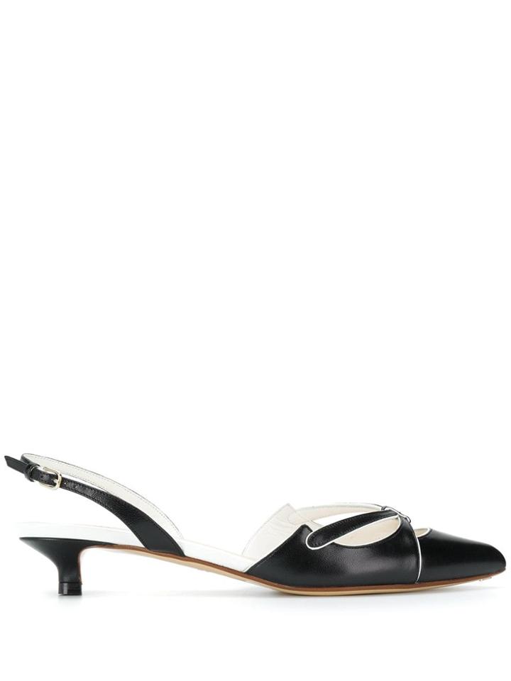 Francesco Russo Slingback Pumps - Black