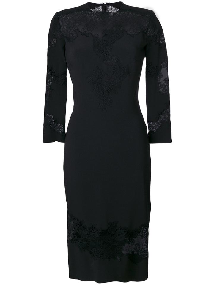Ermanno Scervino Lace Detail Fitted Dress - Black