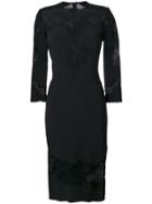 Ermanno Scervino Lace Detail Fitted Dress - Black