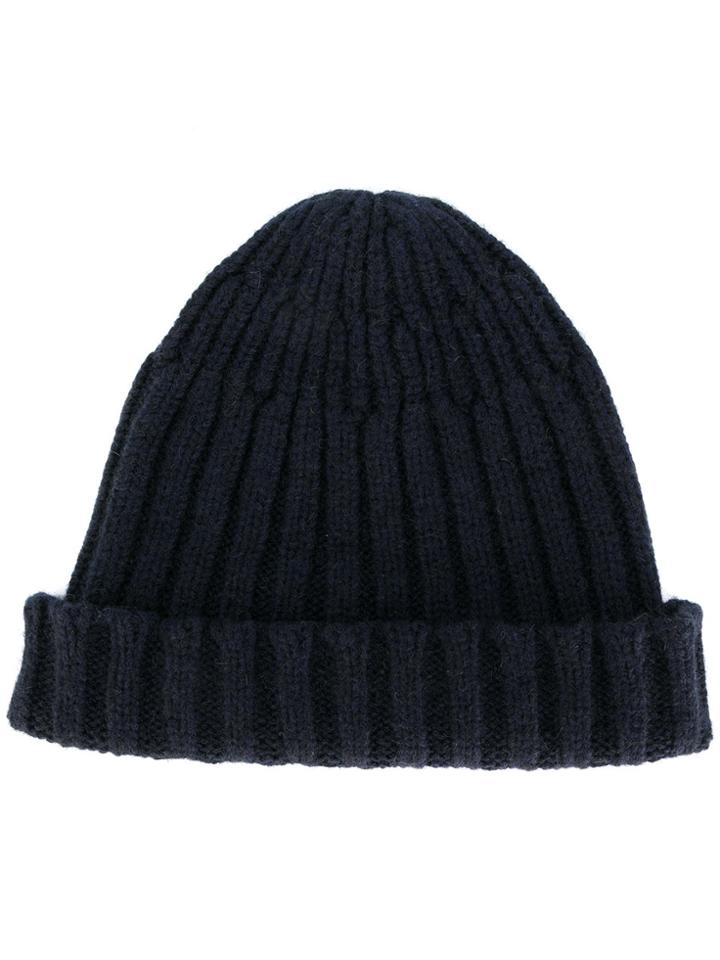 Roberto Collina Classic Beanie Hat - Blue