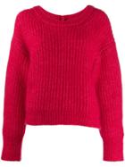 Kenzo Oversized Fringed Jumper - Red