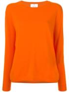 Allude Round Neck Jumper, Women's, Size: Medium, Yellow/orange, Cashmere/virgin Wool