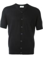 Ballantyne Short Sleeve Cardigan, Men's, Size: 46, Black, Cotton