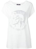 Diesel Logo Print T-shirt, Women's, Size: Xs, White, Cotton