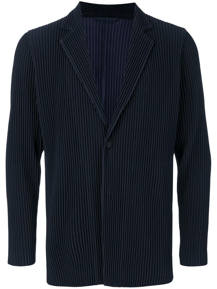 Homme Plissé Issey Miyake - Pleated Blazer - Men - Polyester - 3, Blue, Polyester