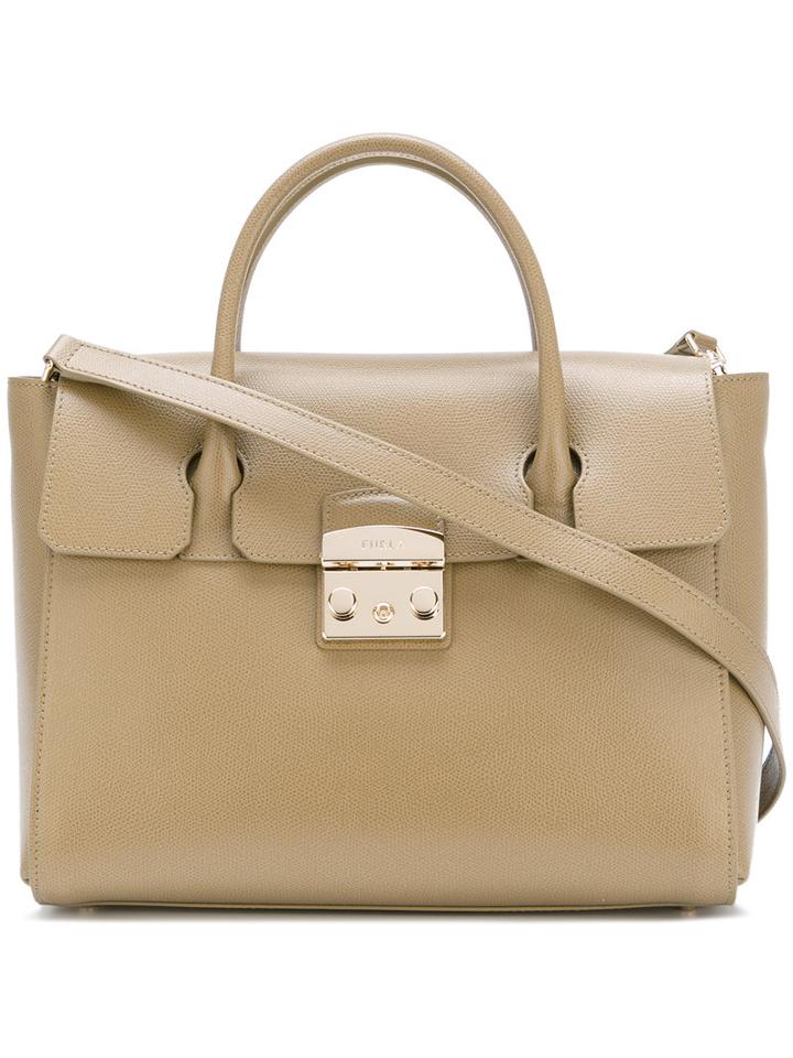 Furla - Metropolis Tote - Women - Leather - One Size, Green, Leather