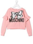 Moschino Kids Teen Bow Print Sweatshirt - Pink & Purple