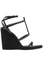 Saint Laurent Cassandra 105 Wedge Sandals - Black