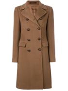 Tagliatore Double Breasted Coat, Women's, Size: 44, Brown, Cupro/alpaca/virgin Wool
