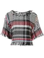 Oscar De La Renta Checked Crop Top - Black