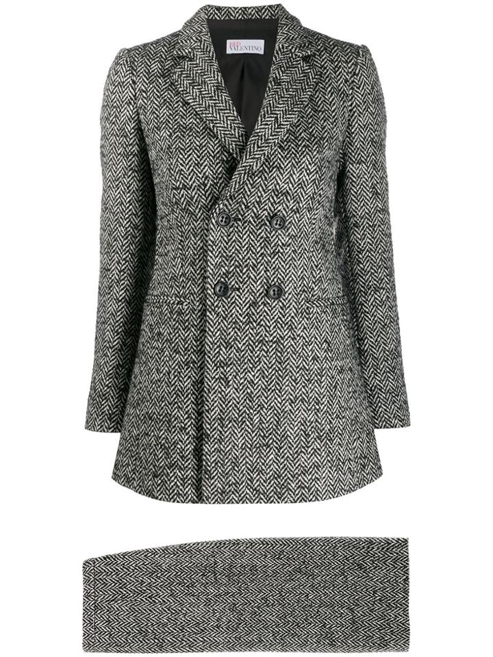 Red Valentino Herringbone Fitted Jacket - White