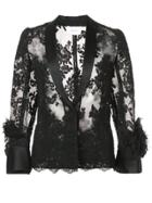 Marchesa Sheer Lace Shirt - Black