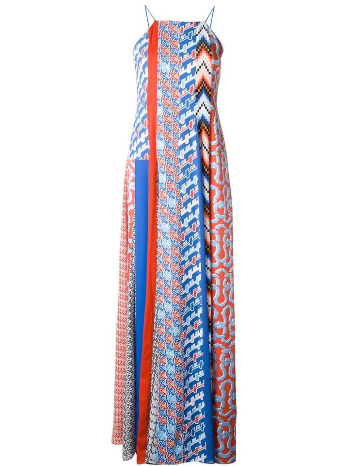 Kenzo Patchwork Houndstooth Long Dress