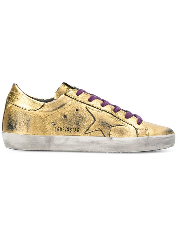 Golden Goose Deluxe Brand Side Star Lace Up Sneakers - Metallic