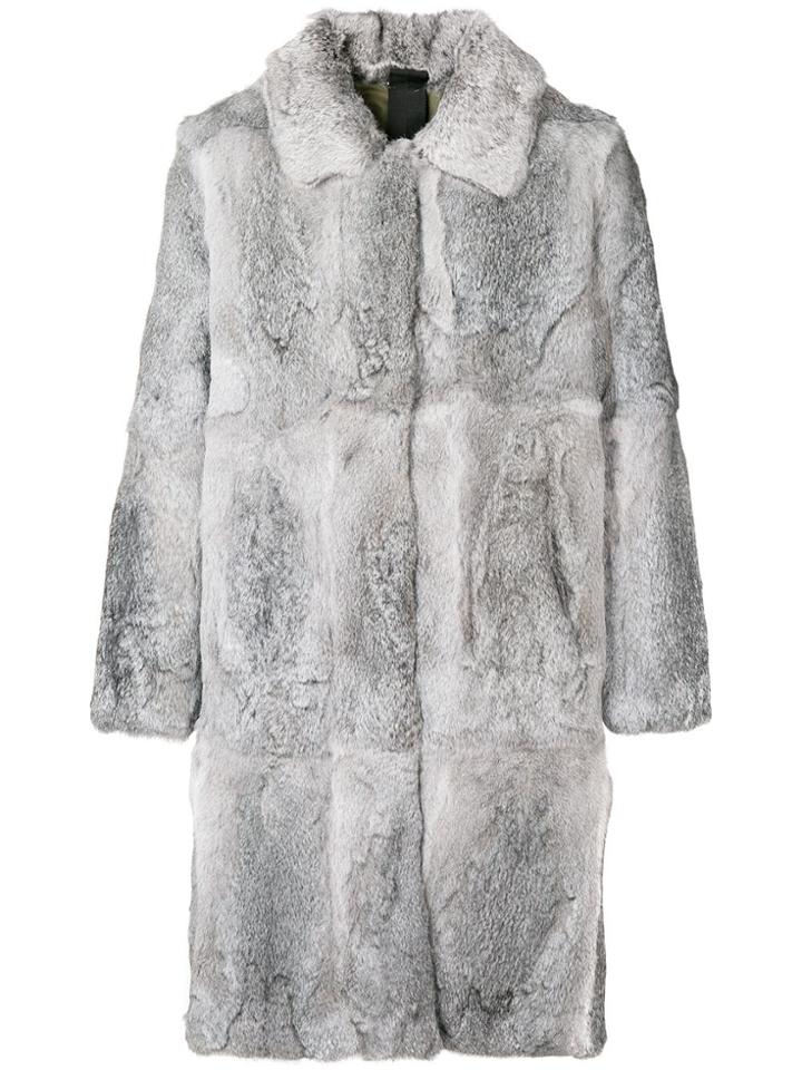 Omc Midi Single Breasted Coat - Grey