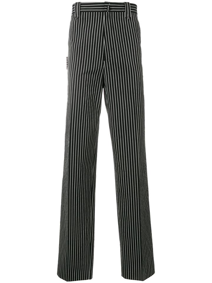 Lanvin Striped Wide Leg Trousers - Black
