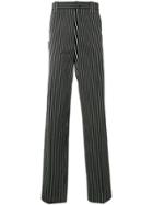 Lanvin Striped Wide Leg Trousers - Black
