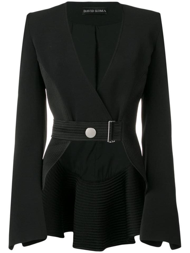 David Koma Belted Cropped Jacket - Black