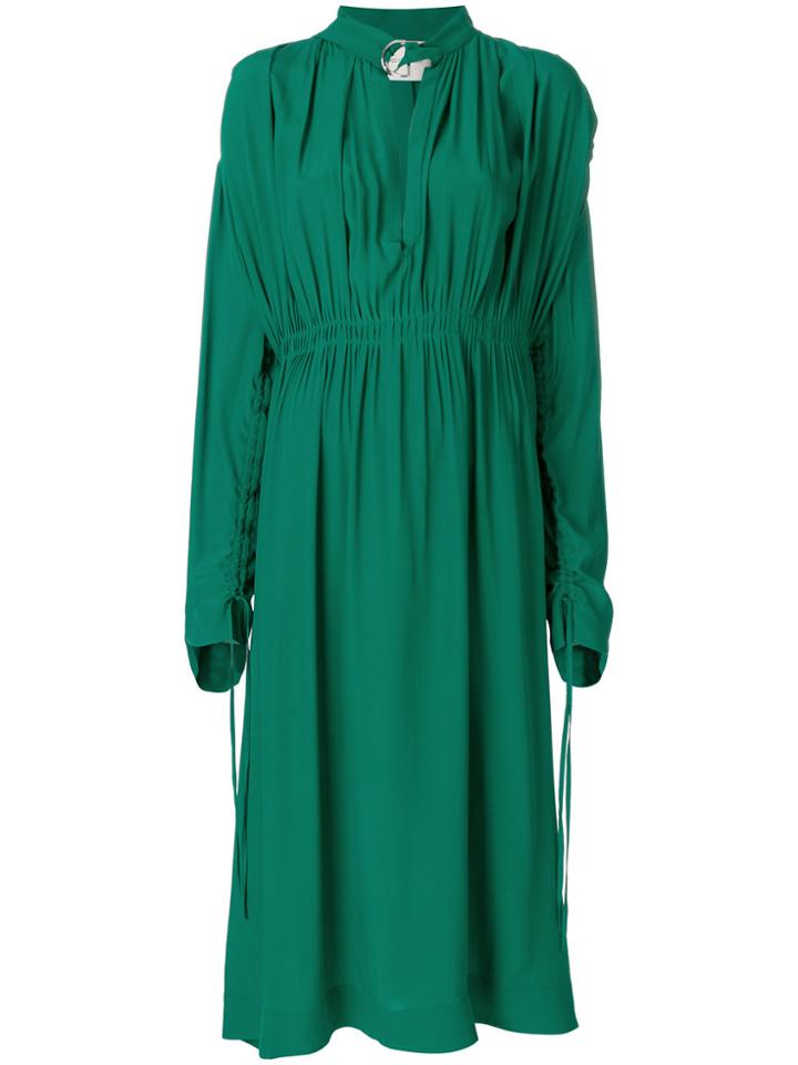 Cédric Charlier Gathered Waist Dress - Green