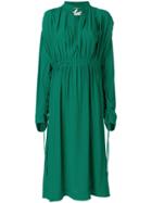 Cédric Charlier Gathered Waist Dress - Green